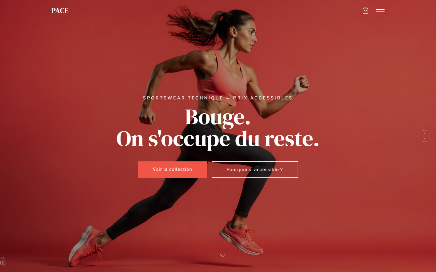 Aperçu du site PACE Sportswear